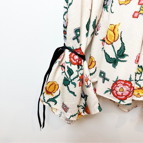 Urban Outfitters | Romantic Floral Print Ruffle Blouse - Picture 4 of 7